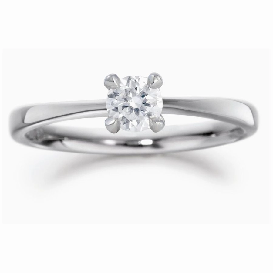 Palladium claw set 0.25ct diamond solitaire ring