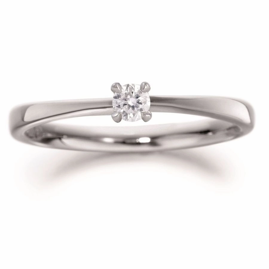 Palladium Solitaire Single diamond ring
