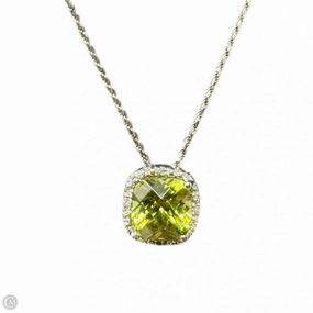 Peridot CZ Necklace Sterling Silver