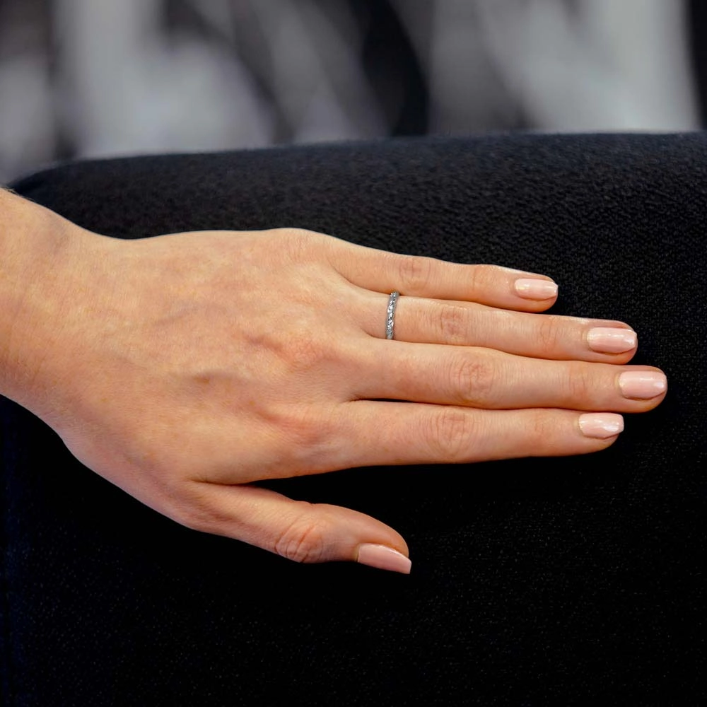 Platinum 0.06ct Diamond Set Twist Wedding Ring