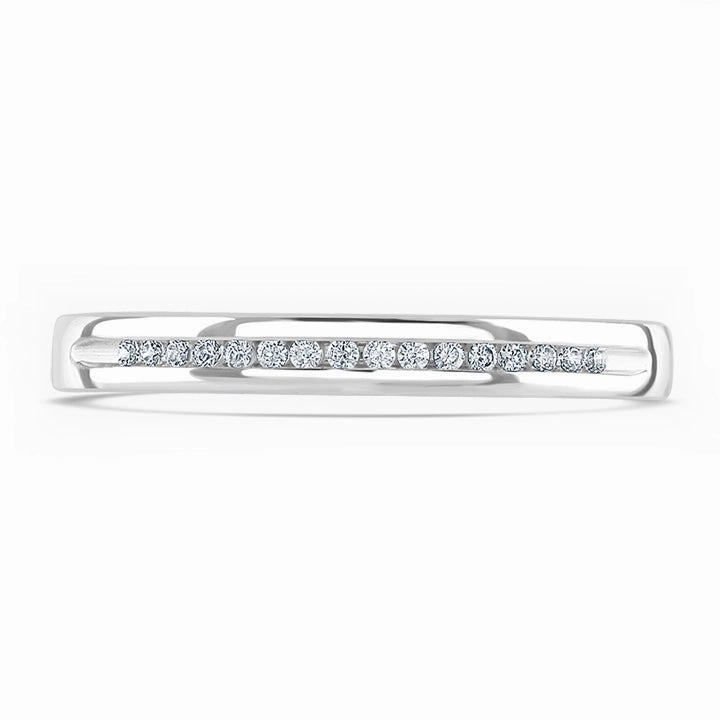 Platinum 0.07ct Round Brilliant Cut Diamond Channel Set Half Eternity Ring