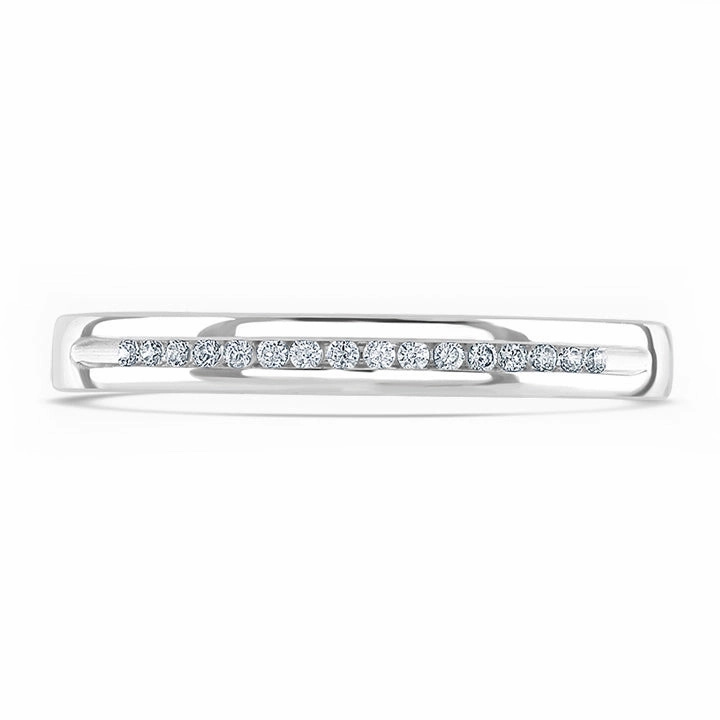 Platinum 0.07ct Round Brilliant Cut Diamond Channel Set Half Eternity Ring