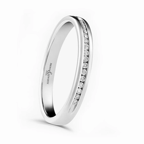 Platinum 0.07ct Round Brilliant Cut Diamond Channel Set Half Eternity Ring