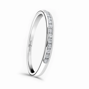 Platinum 0.15ct Round Brilliant Cut Diamond Channel Set Half Eternity Ring