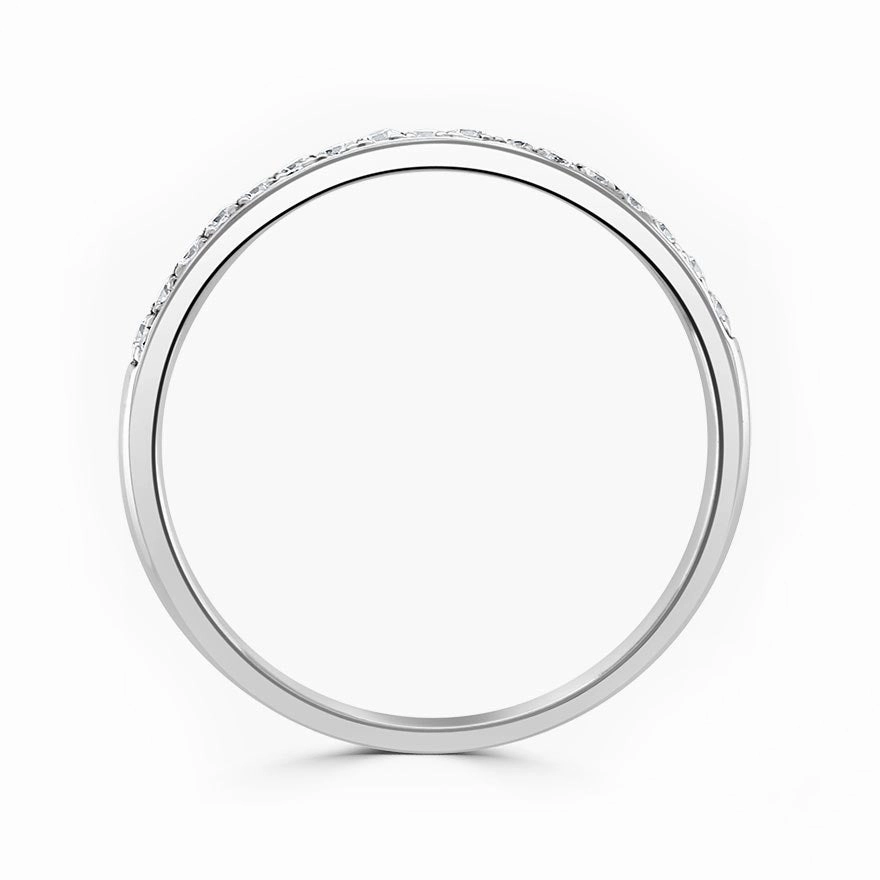 Platinum 0.15ct Round Brilliant Cut Diamond Grain Set Half Eternity Ring