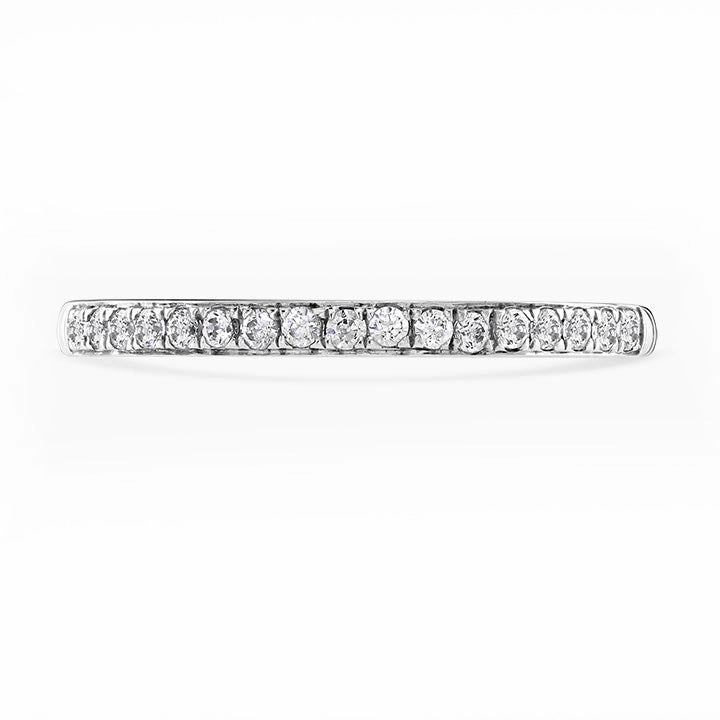 Platinum 0.15ct Round Brilliant Cut Diamond Grain Set Half Eternity Ring