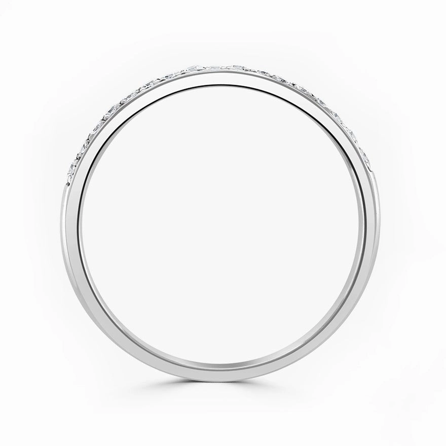 Platinum 0.15ct Round Brilliant Cut Diamond Grain Set Half Eternity Ring