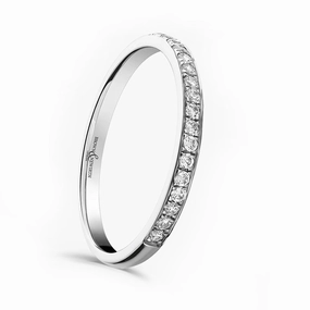 Platinum 0.15ct Round Brilliant Cut Diamond Grain Set Half Eternity Ring