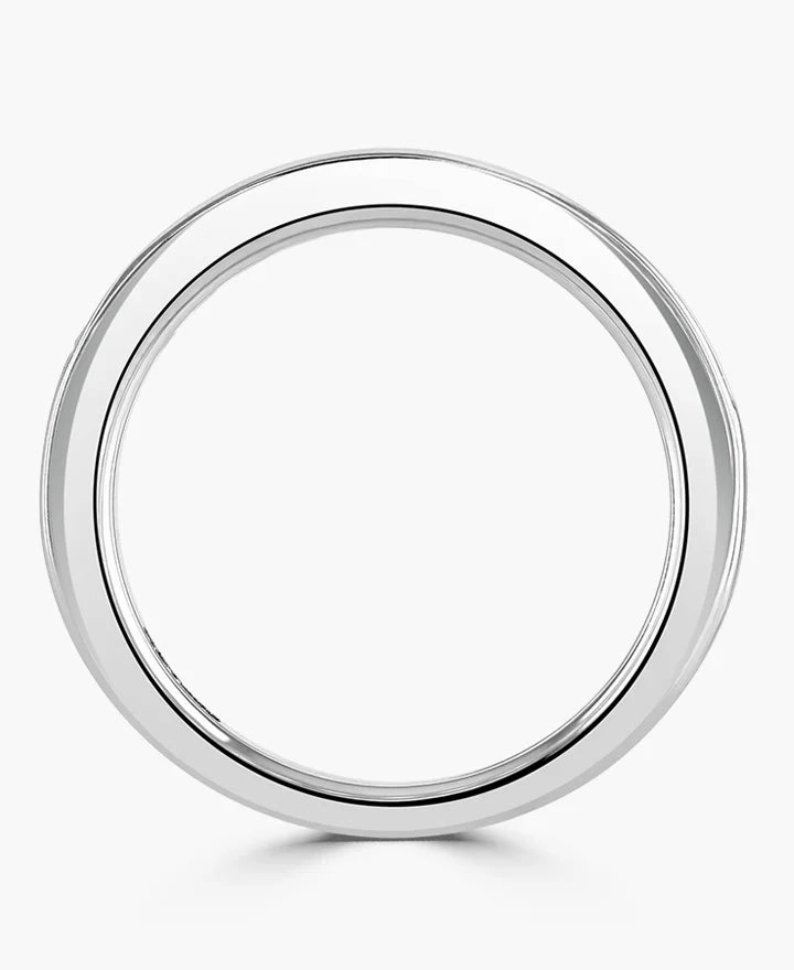 Platinum 0.20ct Baguette Cut Diamond Channel Set Half Eternity Ring