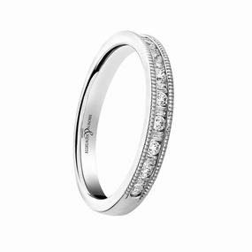 Platinum 0.20ct Round Brilliant And Baguette Cut Diamond Half Eternity Ring