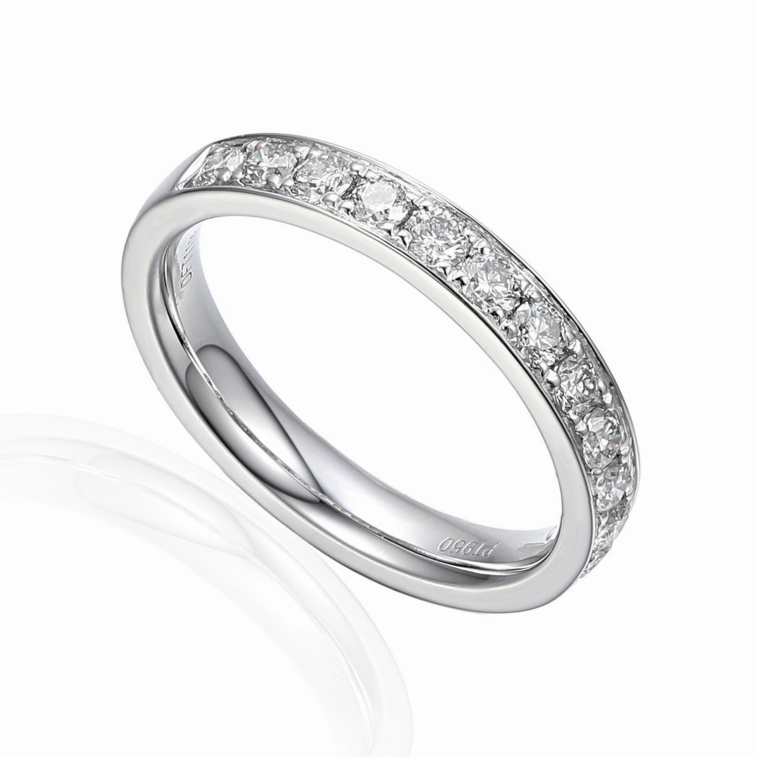 Platinum 0.20ct Round Brilliant Cut Diamond Channel Set Half Eternity Ring