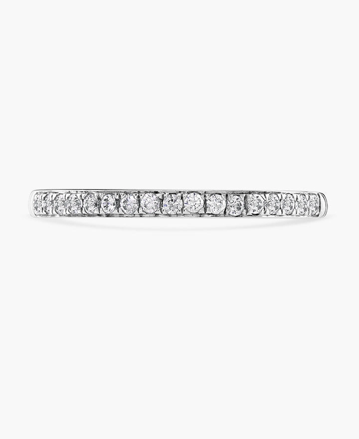 Platinum 0.20ct Round Brilliant Cut Diamond Grain Set Half Eternity Ring