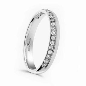 Platinum 0.22ct Round Brilliant Cut Diamond Grain Set Half Eternity Ring