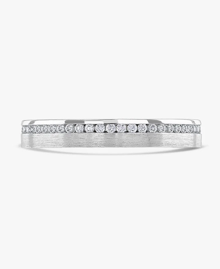 Platinum 0.25ct Round Brilliant Cut Diamond Channel Set Full Eternity Ring