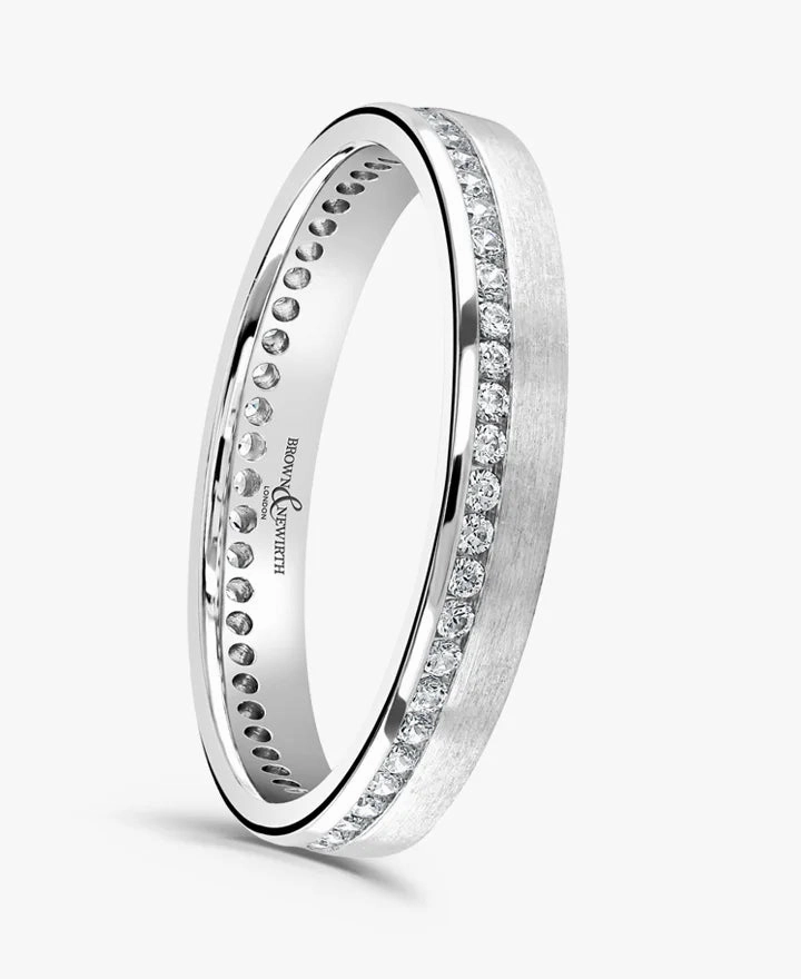 Platinum 0.25ct Round Brilliant Cut Diamond Channel Set Full Eternity Ring