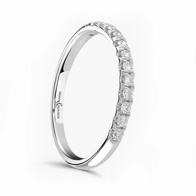 Platinum 0.25ct Round Brilliant Cut Diamond Claw Set Half Eternity Ring