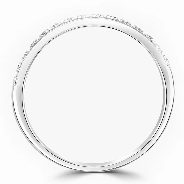Platinum 0.25ct Round Brilliant Cut Diamond Grain Set Half Eternity Ring
