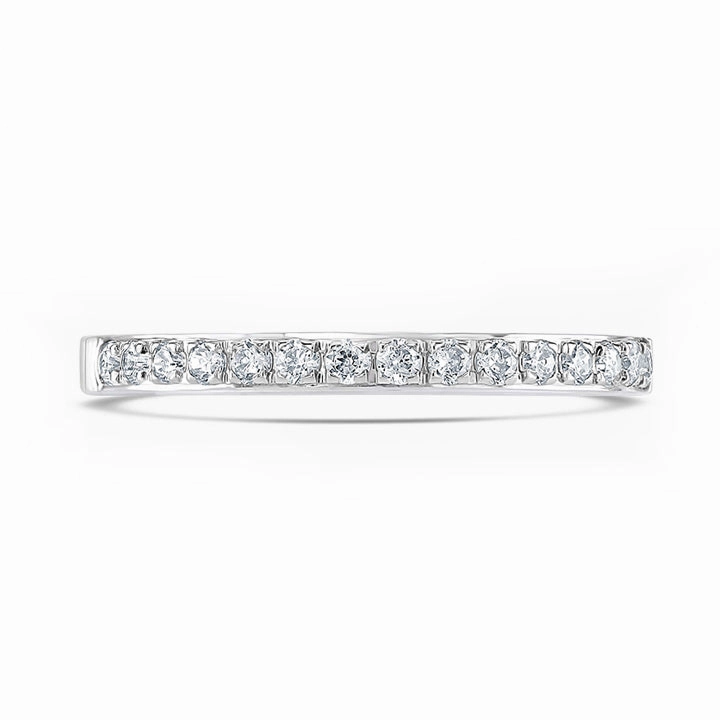 Platinum 0.25ct Round Brilliant Cut Diamond Grain Set Half Eternity Ring