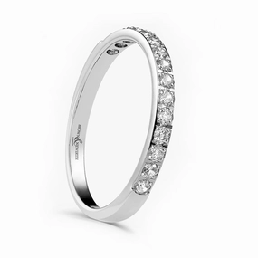 Platinum 0.25ct Round Brilliant Cut Diamond Grain Set Half Eternity Ring
