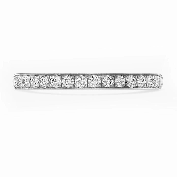 Platinum 0.25ct Round Brilliant Diamond Grain Set Half Eternity Ring