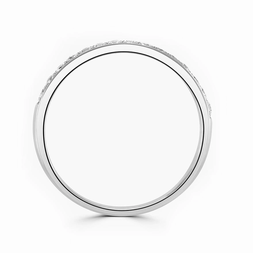 Platinum 0.25ct Round Brilliant Diamond Grain Set Half Eternity Ring