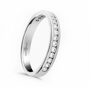 Platinum 0.30ct Round Brilliant Cut Diamond Channel Set Half Eternity Ring