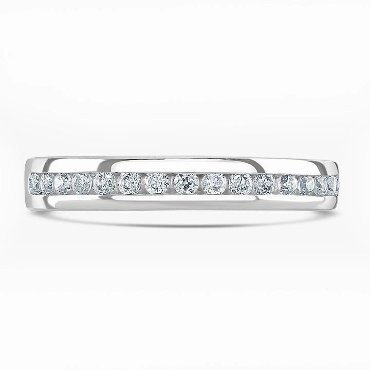 Platinum 0.30ct Round Brilliant Cut Diamond Channel Set Half Eternity Ring