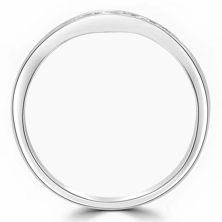 Platinum 0.33ct Round Brilliant Cut Diamond Channel Set Shaped Half Eternity Ring