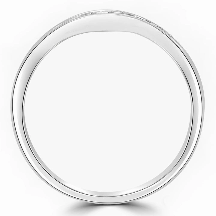 Platinum 0.33ct Round Brilliant Cut Diamond Channel Set Shaped Half Eternity Ring