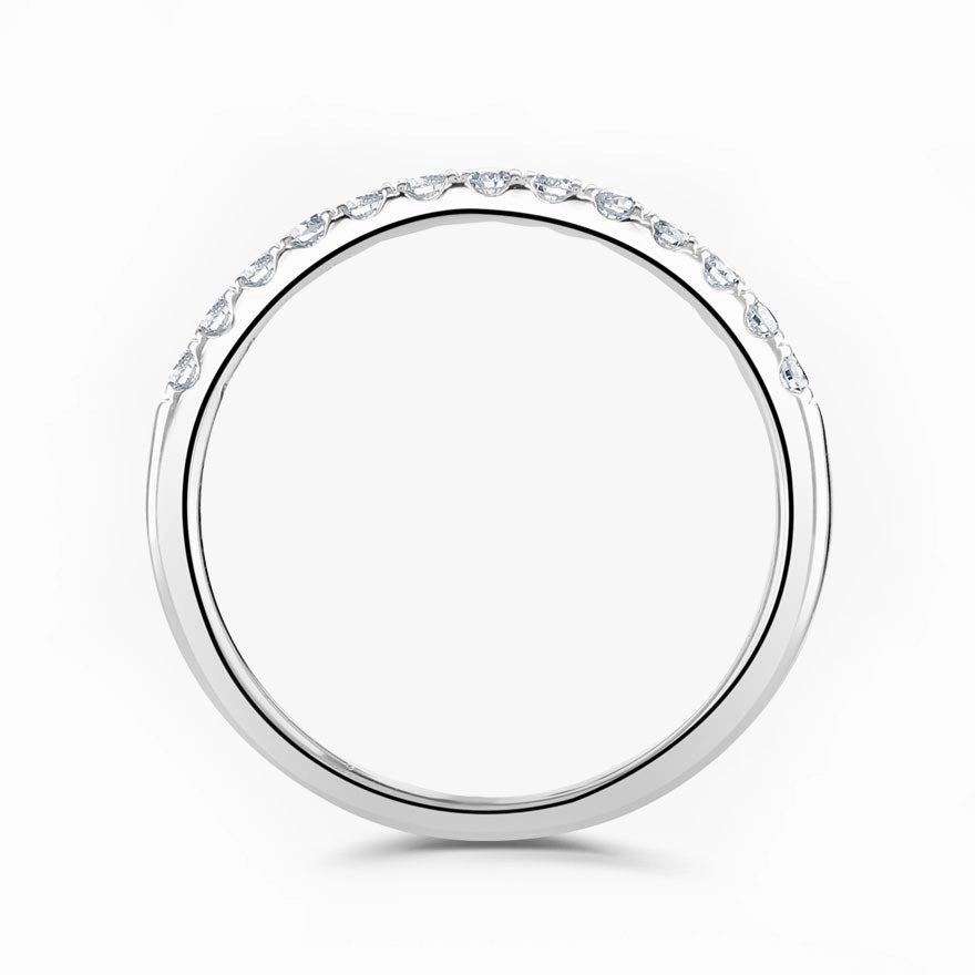 Platinum 0.33ct Round Brilliant Cut Diamond Claw Set Half Eternity Ring