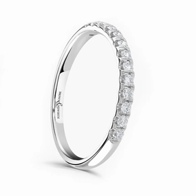 Platinum 0.33ct Round Brilliant Cut Diamond Claw Set Half Eternity Ring