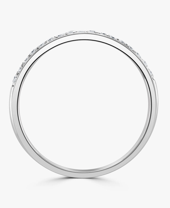 Platinum 0.33ct Round Brilliant Cut Diamond Grain Set Half Eternity Ring