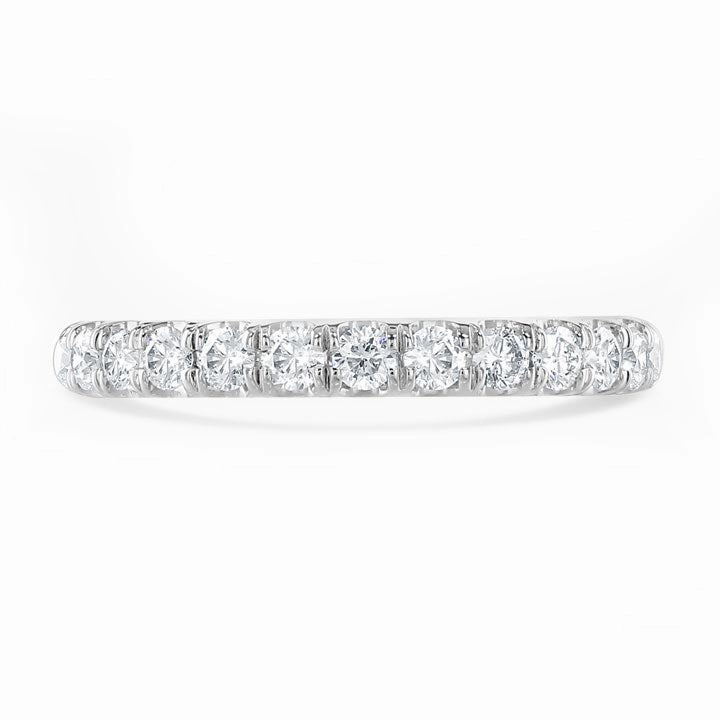 Platinum 0.50ct Round Brilliant Cut Diamond Claw Set Half Eternity Ring