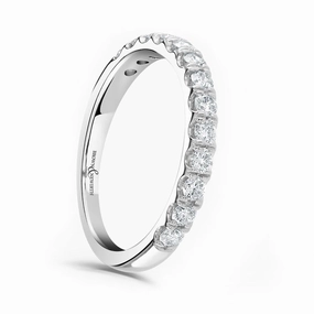 Platinum 0.50ct Round Brilliant Cut Diamond Claw Set Half Eternity Ring