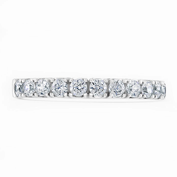 Platinum 0.50ct Round Brilliant Cut Diamond Claw Set Half Eternity Ring