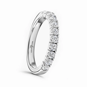 Platinum 0.50ct Round Brilliant Cut Diamond Claw Set Half Eternity Ring
