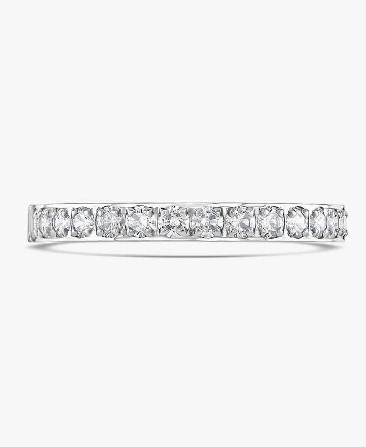 Platinum 0.50ct Round Brilliant Cut Diamond Grain Set Half Eternity Ring
