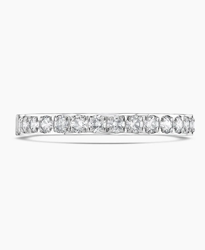 Platinum 0.50ct Round Brilliant Cut Diamond Grain Set Half Eternity Ring