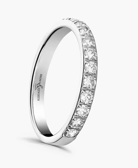 Platinum 0.50ct Round Brilliant Cut Diamond Grain Set Half Eternity Ring