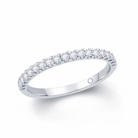 Platinum 0.55ct Round Brilliant Cut Diamond Claw Set Half Eternity Ring