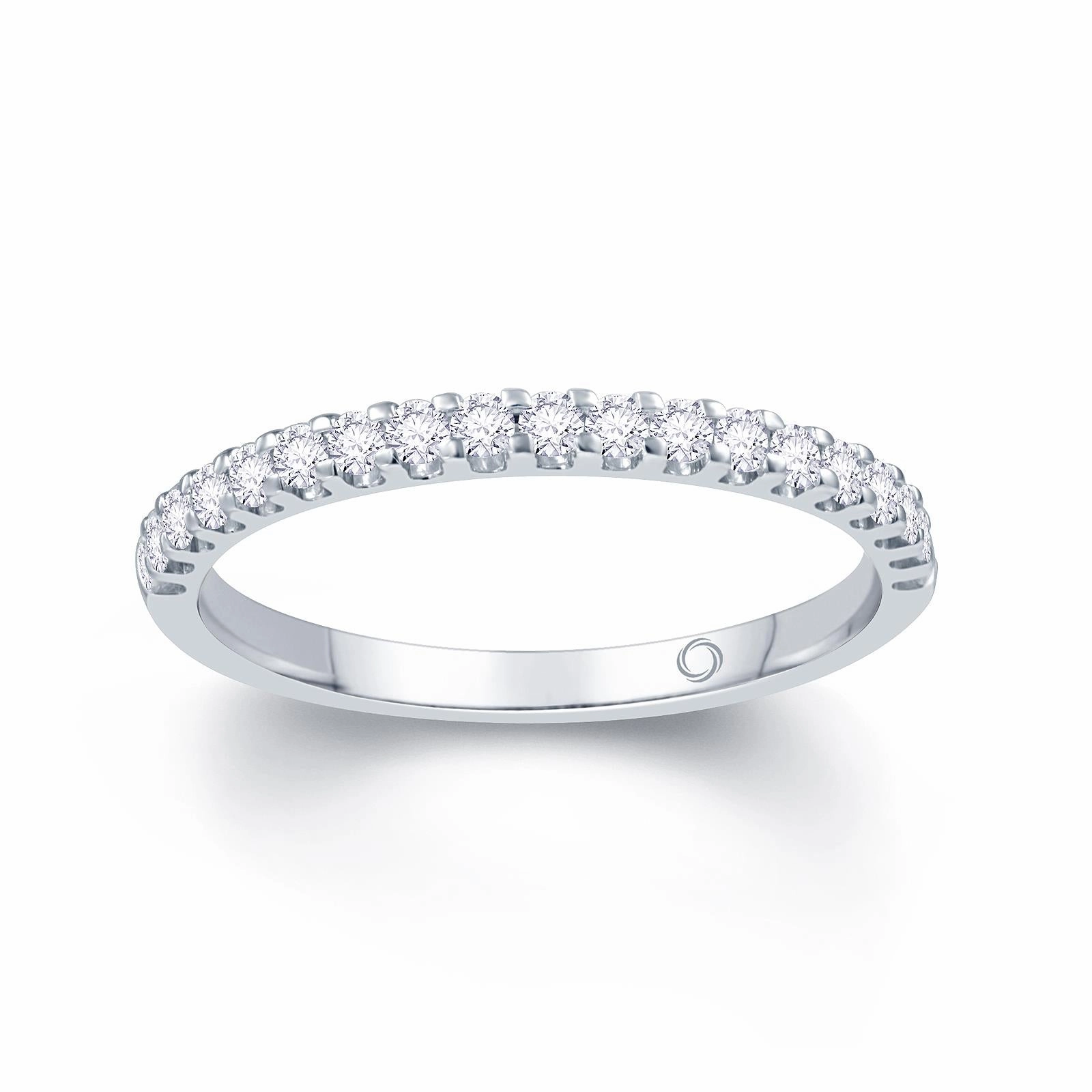 Platinum 0.55ct Round Brilliant Cut Diamond Claw Set Half Eternity Ring