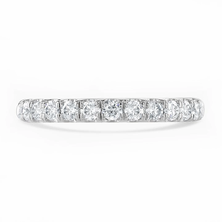 Platinum 0.60ct Round Brilliant Cut Diamond Claw Set Half Eternity Ring