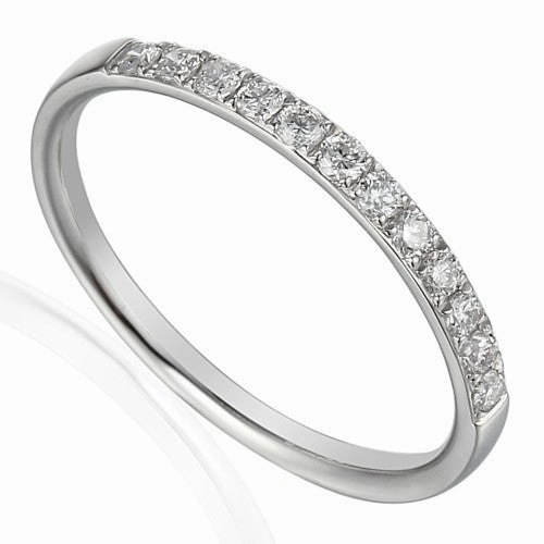 Platinum 0.60ct Round Brilliant Cut Diamond Half Eternity Ring