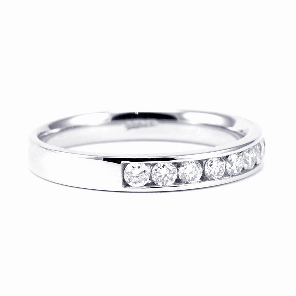 Platinum 0.75ct Diamond Half Eternity Ring