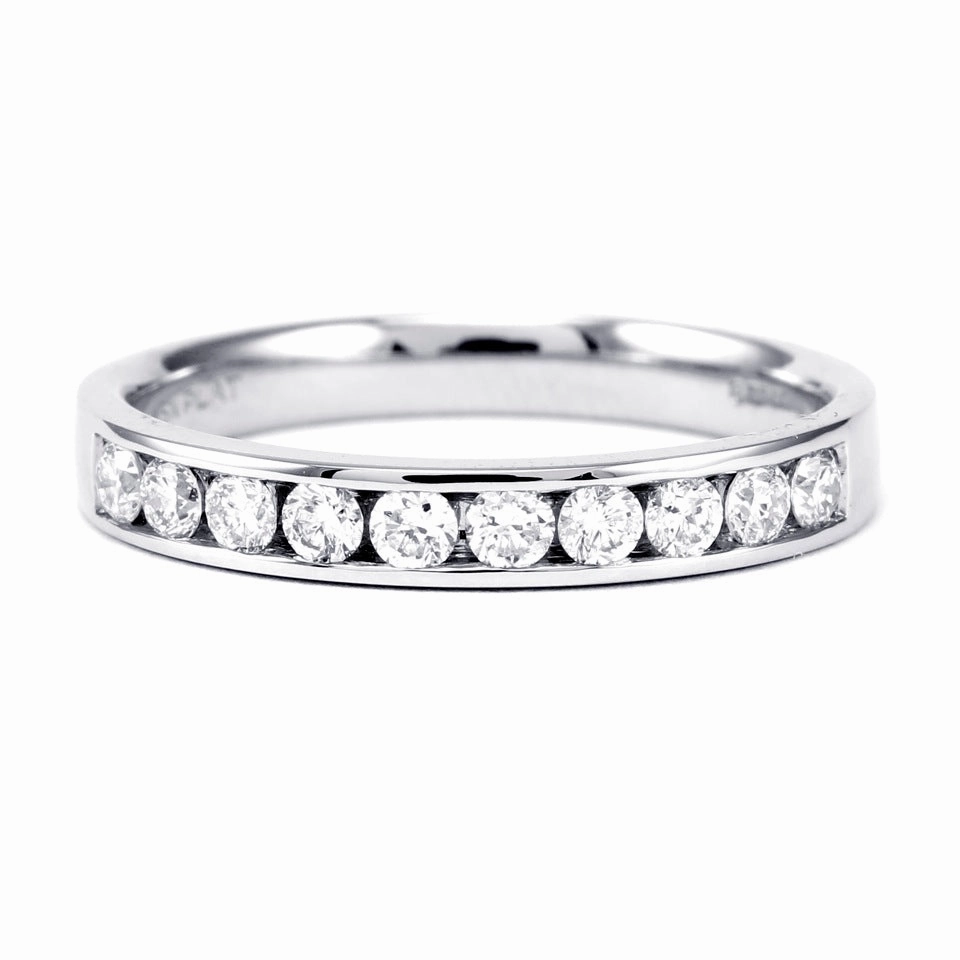 Platinum 0.75ct Diamond Half Eternity Ring