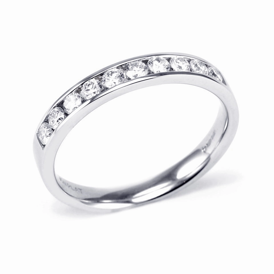Platinum 0.75ct Diamond Half Eternity Ring