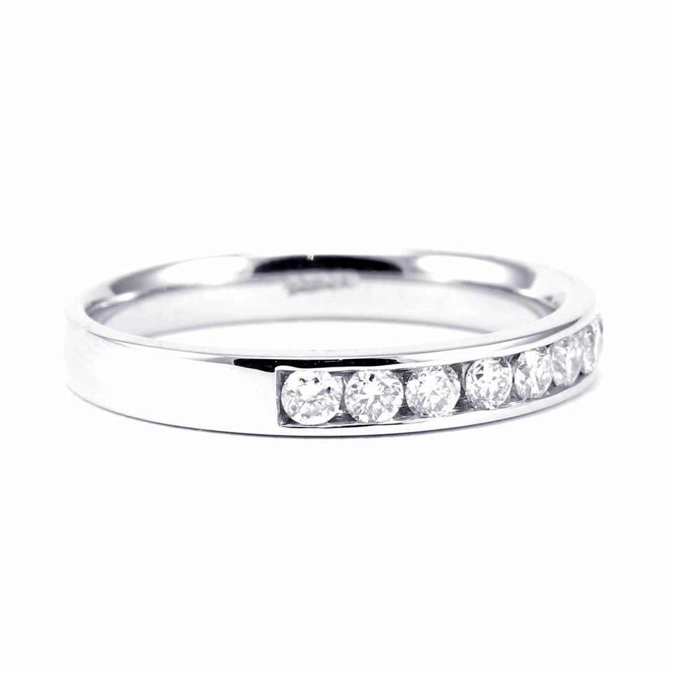 Platinum 0.75ct Diamond Half Eternity Ring