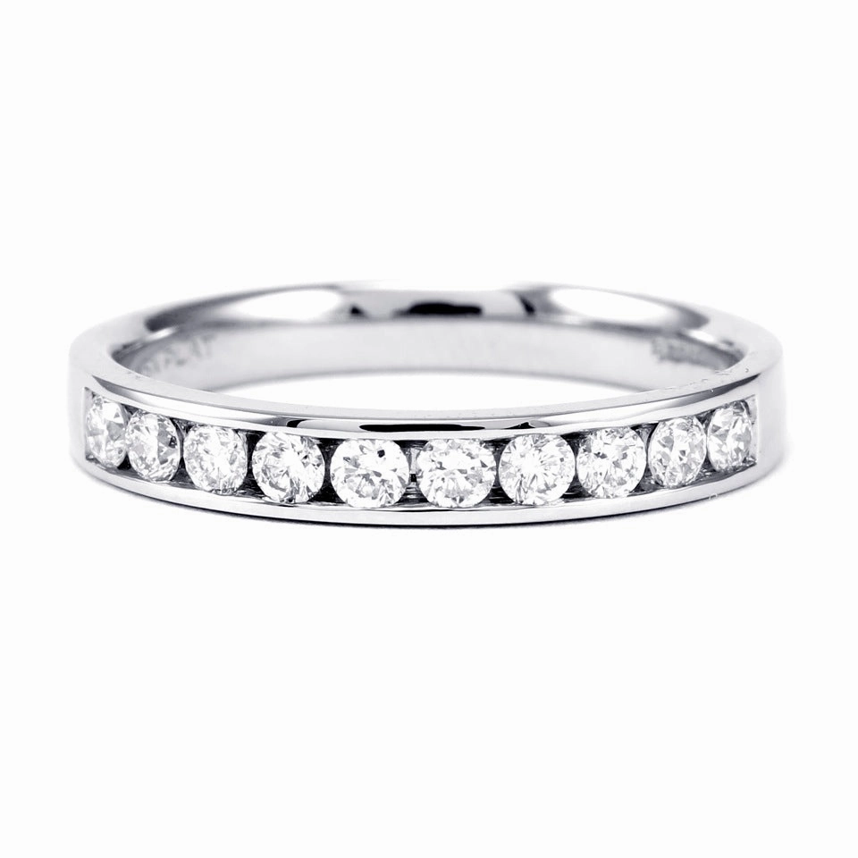 Platinum 0.75ct Diamond Half Eternity Ring