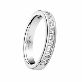 Platinum 0.75ct Princess Cut Diamond Channel Set Half Eternity Ring