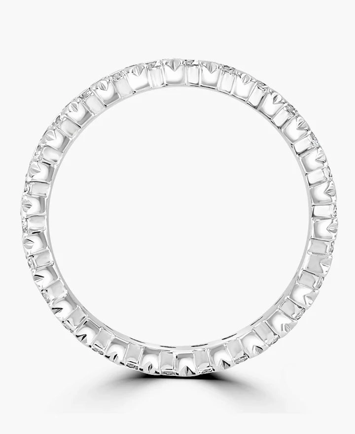 Platinum 0.75ct Round Brilliant Cut Diamond Claw Set Full Eternity Ring